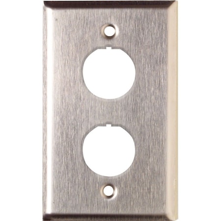 Siemon 2-PORT FLUSH MOUNT UNLOADED, 1-GANG IMAX INDUSTRIAL PLATE XFP-S-02-SS